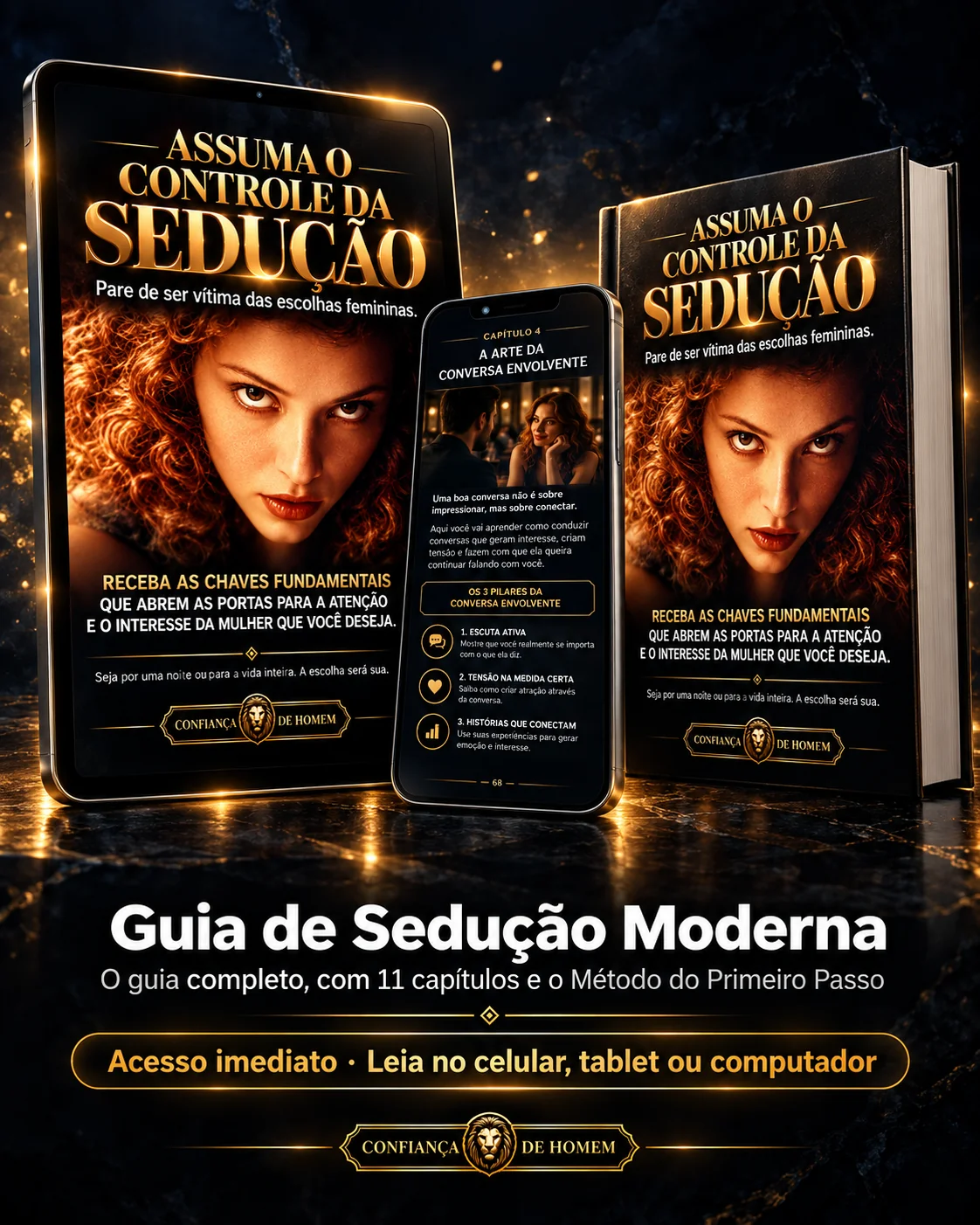 Mockup do ebook Guia de Sedução Moderna